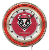 Nuevo México lobos hbs neón rojo universitario reloj de pared con batería (19 ") - sporting up