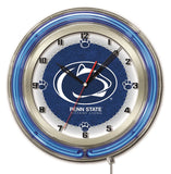 Penn state nittany lions hbs reloj de pared con batería de neón azul universitario (19 ") - deportivo