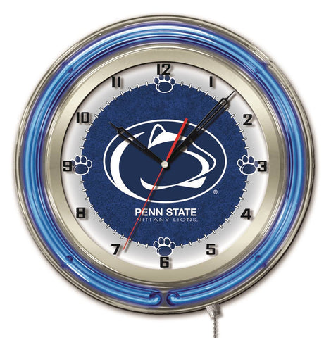 Shop Penn State Nittany Lions HBS Neon Blue College Battery Powered Wall Clock (19") - Sporting Up