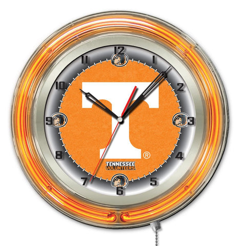 Compre reloj de pared con pilas de la universidad de color naranja neón hbs de voluntarios de tennessee (19") - sporting up