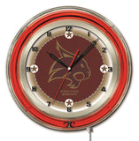 Texas State Bobcats HBS Neon Red Maroon College Battery Powered Wall Clock (19") - Sporting Up