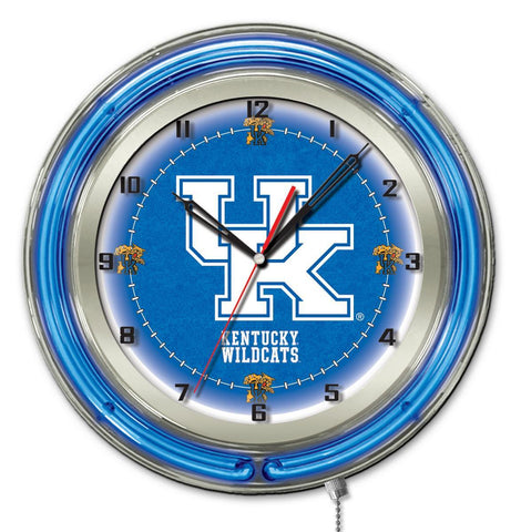 Kentucky Wildcats hbs neonblå "uk" college batteridriven väggklocka (19") - sportig