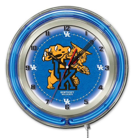 Kentucky Wildcats hbs horloge murale alimentée par batterie bleu néon wildcat college (19") - faire du sport