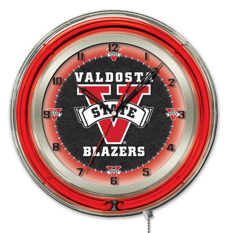 Valdosta State Blazers HBS Neon Red College Battery Powered Wall Clock (19") - Sporting Up