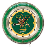 Vermont catamounts hbs reloj de pared con batería universitario verde neón (19 ") - sporting up