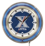 Xavier mosqueteros hbs reloj de pared con batería universitario azul neón (19") - deportivo