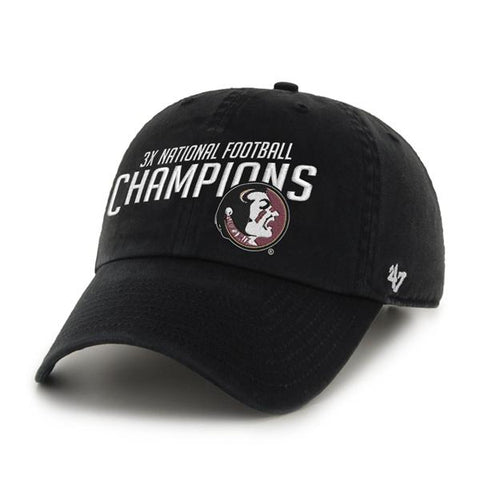 Shop Florida State Seminoles 47 Brand 3 Times Football National Champs Adjust Hat Cap - Sporting Up