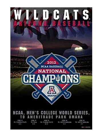 Affiche des champions nationaux des Wildcats de l'Arizona 2012 College World Series 24 x 36 - Sporting Up