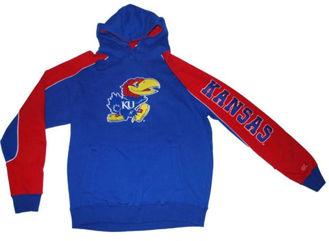 Shop Kansas Jayhawks Colosseum Blue Red Sleeve Big Mascot LS Hoodie Sweatshirt (L) - Sporting Up