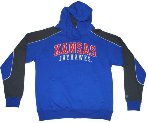 Kansas Jayhawks Colosseum Blue Gray Embroidered Logos Hoodie Sweatshirt (L) - Sporting Up