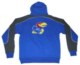 Kansas Jayhawks Colosseum Blue Gray Embroidered Logos Hoodie Sweatshirt (L) - Sporting Up