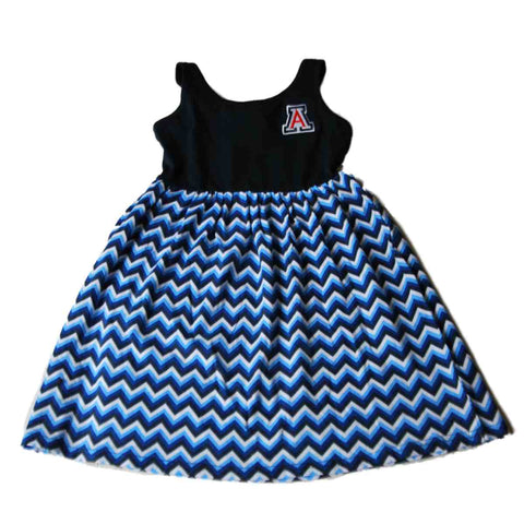 Compre vestido sin mangas de algodón con chevron azul marino para niñas del coliseo de los arizona wildcats (m) - sporting up