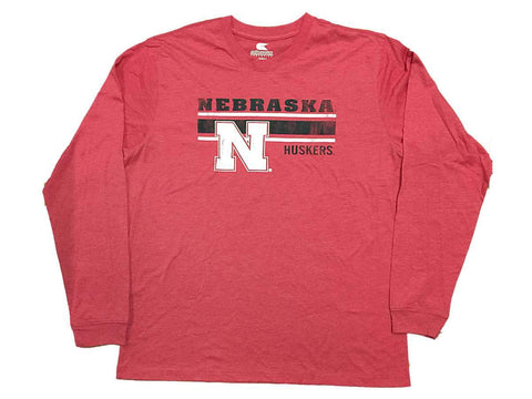 Nebraska cornhuskers colosseum röd "n" vit logotyp långärmad t-shirt - sportig