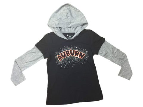 Shop Auburn Tigers Colosseum YOUTH Girls Navy Stars Layered LS Hoodie T-Shirt (M) - Sporting Up