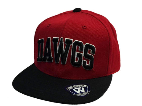 Shop Georgia Bulldogs Top of the World Flatbill Acrylic Wool Red Snapback Adj Hat Cap - Sporting Up