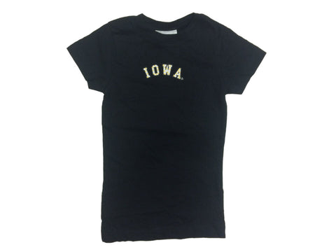 Iowa Hawkeyes Two Feet Ahead JUGEND Schwarzes Kurzarm-T-Shirt für Mädchen (XS) – Sporting Up