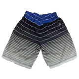 Kansas Jayhawks CSS YOUTH Boy's Blue Black White Striped Swim Board Shorts (S) - Sporting Up