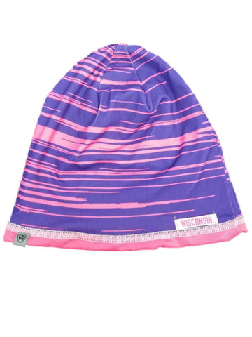 Wisconsin Badgers TOW Pink and Purple Striped GIRLS Reversible Beanie Hat Cap - Sporting Up