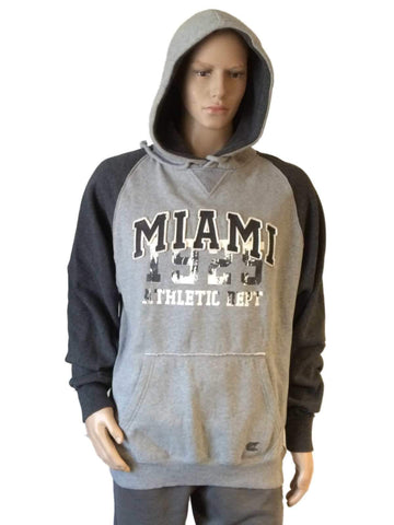 Shoppen Sie das zweifarbige Kapuzenpullover „Miami Hurricanes Colosseum“ in Grau mit Kordelzug (L) – sportlich