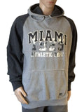 Miami Hurricanes Colosseum Graues zweifarbiges LS-Hoodie-Sweatshirt mit Kordelzug (L) – sportlich