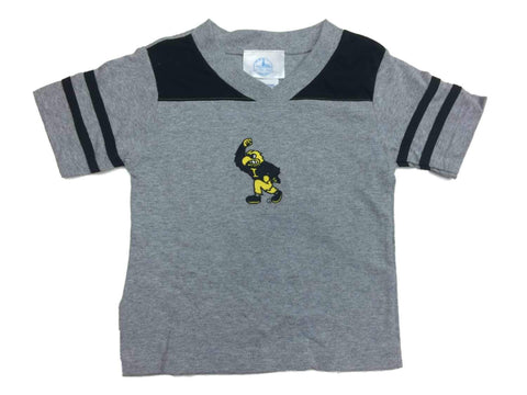 Iowa hawkeyes two feet ahead youth retro logotyp kortärmad t-shirt 2-4 (xs) - sportig upp