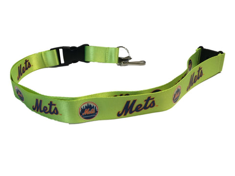 Shop New York Mets Aminco Neon Yellow Lanyard with Plastic Buckle (22.5" x 1") - Sporting Up