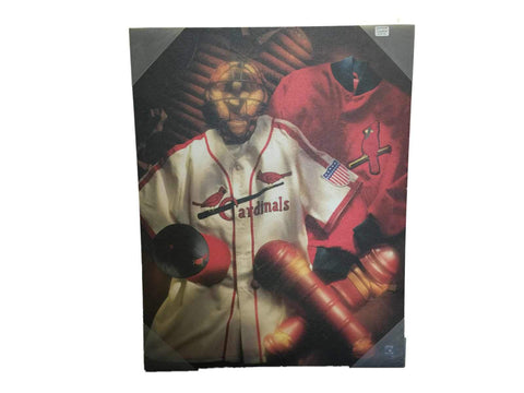 Cardinals de Saint-Louis Impression sur toile collage vintage prête à encadrer (15,5" x 19,5") - Sporting Up