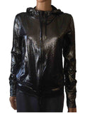 Baltimore Ravens All Sport Couture Damen-Jacke, schwarz, glänzend, durchgehender Reißverschluss (S) – Sporting Up
