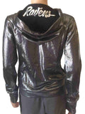 Baltimore Ravens All Sport Couture Damen-Jacke, schwarz, glänzend, durchgehender Reißverschluss (S) – Sporting Up