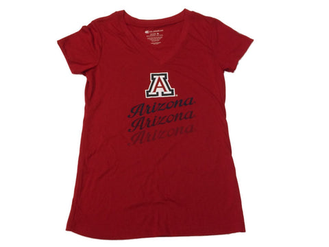Arizona Wildcats Colosseum FEMMES Rouge avec logo dégradé SS T-shirt à col en V (M) - Sporting Up