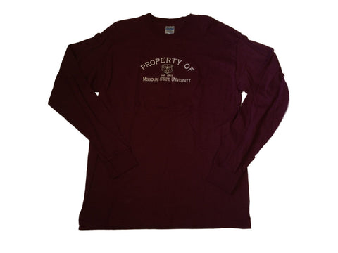 Shoppen Sie das vorgeschrumpfte kastanienbraune Langarm-T-Shirt „Missouri State Bears Gildan“ mit Rundhalsausschnitt (L) – sportlich