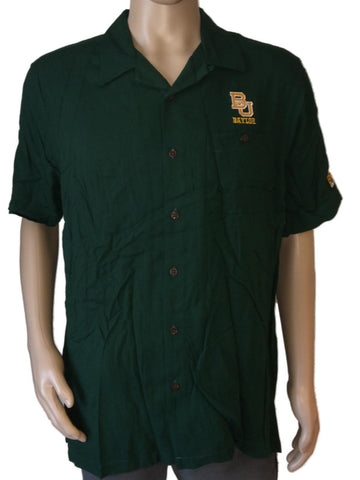 Baylor Bears Chiliwear grünes kurzärmliges Button-Down-T-Shirt mit Kragen (L) – sportlich
