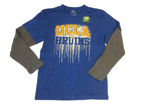 UCLA Bruins YOUTH Bleu et gris Glow in the Dark Logo LS T-shirt à col rond (L) - Sporting Up