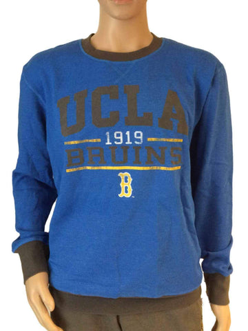 Shop Ucla Bruins Colosseum Blue & Charcoal Grey Ls Pull Crew Neck Sweatshirt (l) - Sporting Up