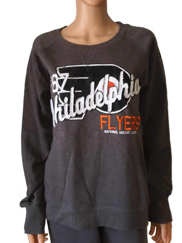 Shop Philadelphia Flylers Saag Womens Grey Ls Crew Neck Pull Sweatshirt (M) - Sporting Up