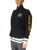 Boston Bruins SAAG WOMENS Black Long Sleeve Full Zip Jacket with Pockets (M) - Sporting Up