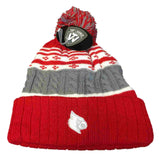 Louisville Cardinals TOW Red White Gray Cuffed Beanie Hat Cap with Poofball - Sporting Up