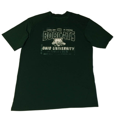Ohio bobcats grävling sport grön ss fukthantering prestanda t-shirt (l) - sporting up