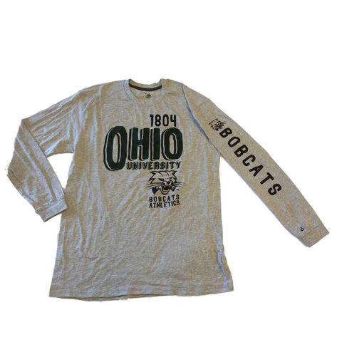 Ohio bobcats grävling sport grå ls fukthantering prestanda t-shirt (l) - sporting up