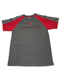 Louisville Cardinals Colosseum Gray & Red Performance Short Sleeve T-Shirt (L) - Sporting Up