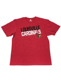 Camiseta de manga corta con cuello redondo en rojo, blanco y negro del coliseo de los Louisville Cardinals (l) - sporting up