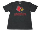 Louisville Cardinals Colosseum Charcoal Gray Vintage Logo SS Crew T-Shirt (L) - Sporting Up
