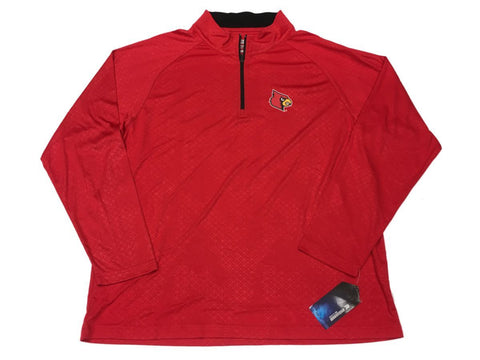 Compre jersey de manga larga con cremallera de 1/4 de alto rendimiento en rojo coliseo de los Louisville Cardinals (l) - sporting up