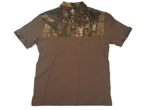 Compre camiseta polo de golf de manga corta con camuflaje marrón coliseo de los montañeros de west virginia (l) - sporting up