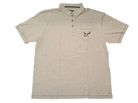 South Florida Bulls Chiliwear Light Gray Cotton 3 Button Golf Polo T-Shirt (L) - Sporting Up