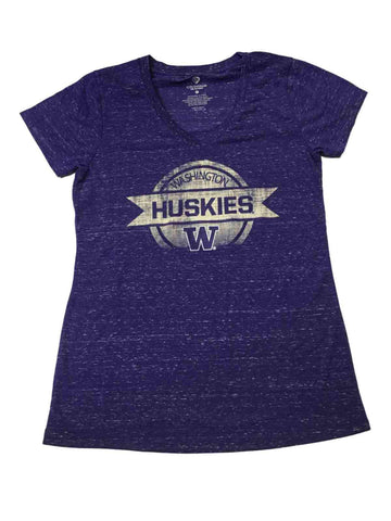 Shop Washington Huskies Colosseum WOMEN'S Purple Burnout Soft SS V-Neck T-Shirt (M) - Sporting Up