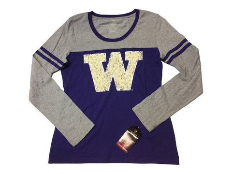 Washington Huskies Colosseum Damen-Langarm-T-Shirt in Lila und Grau (M) – sportlich