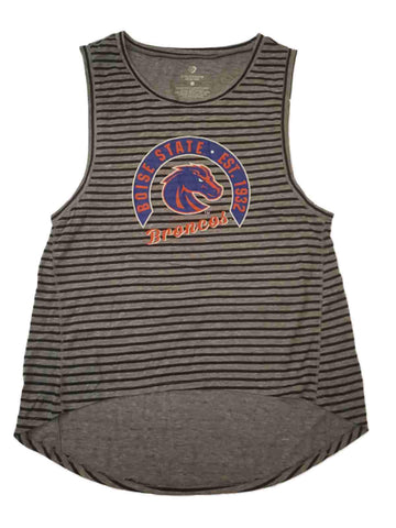 Camiseta sin mangas a rayas grises y negras del coliseo de los Broncos de Boise State para mujer (m) - sporting up