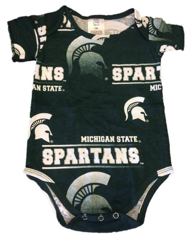 Compre enredadera de una pieza con botón a presión y logotipo degradado verde de Michigan State Spartans (12 m) - Sporting Up