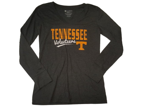 Shop Tennessee Volunteers Colosseum WOMENS Charcoal Gray LS V-Neck T-Shirt (L) - Sporting Up